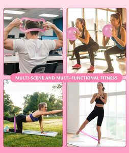 Kit d'équipement de fitness à domicile pour Pilates : Mini ballon de yoga, Cercle magique de Pilates, Anneau de Pilates, Bande de résistance élastique légère - Product Image 5