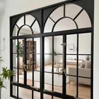Ventanas Abatibles de Estilo Francés Vintage, Insonorizadas, de Aleación de Aluminio, con Vidrio Arqueado para Dormitorio, Sala de Estar, Ventana Retro Arqueada