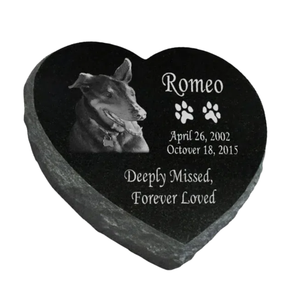 カスタマイズされたモダンな黒御影石ペット記念墓地マーカー大型猫犬墓石墓石屋外用 - Product Image 1