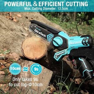 Mini tronçonneuse sans fil 12V, batterie lithium-ion, utilisation à une main, portable, pour la coupe des branches d'arbres dans le jardin - Product Image 4