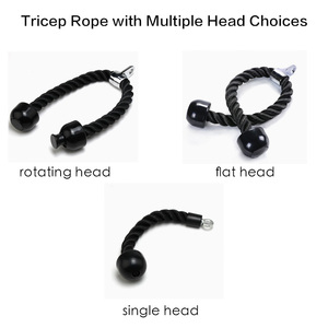 אביזר משיכה לחבל תלת ראשי מניילון עמיד במיוחד למכונת כבלים, מונע החלקה, ציוד כושר נייד - Product Image 2