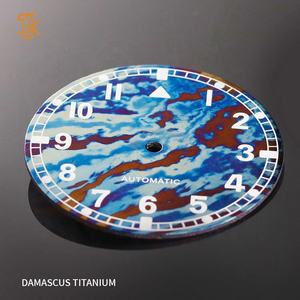 Esfera de reloj Titanium Damascus NH35 personalizada de 28.5/29mm, esfera de reloj Mokuti con números arábigos luminosos BGW9 para nh34 9015 2824 - Product Image 1