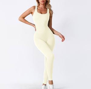 <b>Jumpsuit</b> for Women Workout Seamless <b>Jumpsuits</b> Yoga Ribbed One Piece Tank Tops Rompers for Women Sleeveless Exercise <b>Jumpsuits</b> - Product Image 1