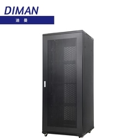 Armoire de serveur sur pied OEM d'usine 19 pouces 32U en tôle galvanisée avec porte vitrée 5G IP FTTH pour centre de données, télécommunications et vidéosurveillance