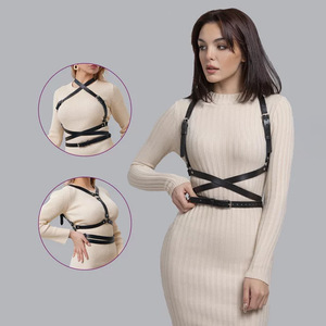 Ceinture polyvalente en similicuir PU extensible pour femme, bretelles ajustables, corset de <span class=keywords><strong>taille</strong></span>, sangle de poitrine tendance pour le quotidien - Product Image 1