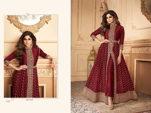 Vêtements indiens et pakistanais robe lourde en georgette pour femmes pour mariage et fête robe de mariée à vendre à l'exportation - Product Image 4