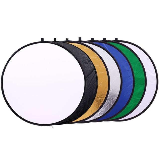 60*90cm 7 in 1Portable Round Reflector 7 Colors Collapsible Photography Studio Photo Camera Lighting Diffuser Reflector