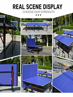 Table de ping-pong pliable d'intérieur, table de tennis de table compacte avec plateau de 15 mm et filet pour enfants, famille, loisirs à domicile et entraînement