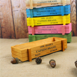 Caja de Almacenamiento de Madera Rectangular para Suculentas, 4.5cm de Alto, Maceta de Madera Maciza para Escritorio, Estilo Vintage Zakka, Caja Decorativa - Product Image 1