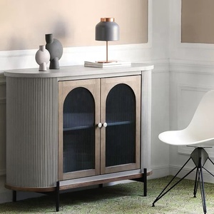 HOT Selling Contemporary Storage Stainless Steel Base Marble Top Wood Display <strong>Kitchen</strong> <strong>Sideboard</strong> <strong>Cabinets</strong> - Product Image 5