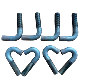Boulon d'ancrage en acier au carbone plat en forme <span class=keywords><strong>de</strong></span> L (7 formes) pour structure en acier, vis d'angle, pièces encastrées M18/M20/M24/M27/M30/M36/M42 - Product Image 3