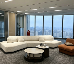 <span class=keywords><strong>Canapé</strong></span> <span class=keywords><strong>modulable</strong></span> en velours chenille Xibei Furniture Original Glacier, style italien minimaliste, grand format pour villa et appartement, ensemble en forme d'arc - Product Image 2