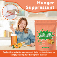 Gummies riches en protéines, saveur pêche, isolat de protéines de lactosérum, sans édulcorants artificiels, 0% de sucre, complément de vitamine C