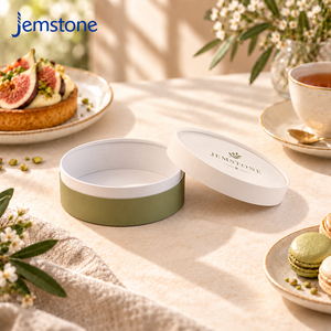 Boîte à gâteau en carton kraft cylindrique imprimée écologique, résistante à la graisse, emballage personnalisé pour desserts et gâteaux - Product Image 2
