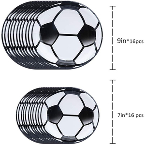 Ensemble de vaisselle jetable sur le thème du football, fournitures pour fête d'anniversaire sur le thème du football - Product Image 3