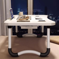 Table pliante pour ordinateur portable avec porte-gobelet, emplacement pour tablette et tiroir de rangement, bureau portable pour lit, canapé, maison, bureau