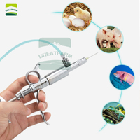 Gran granja ajustable 5ml jeringa veterinaria reutilizable inyección continua automática para aves de corral cría de animales esenciales