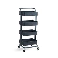 Chariot utilitaire multifonctionnel à 4 niveaux, chariot mobile de rangement domestique, chariot roulant avec poignée pour cuisine – Approvisionnement direct usine