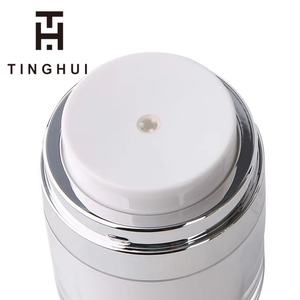 New Factory Price 15ml 30ml 50ml 100g Acrylic <b>Lotion</b> Luxury White Serum Matte PP Silver Pump Airless Jar Airless Pump Bottle - Product Image 6