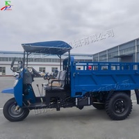 Tricycle diesel africain populaire de haute qualité avec cabine ouverte et fonction de benne hydraulique, adapté au transport de sable et de gravier
