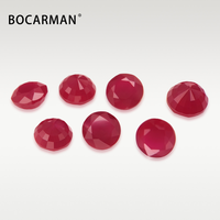 Vente en gros de pierres précieuses simulées de la marque BOCARMAN, rubis ovales polis à changement de couleur, cultivés en laboratoire, opaques, de taille standard