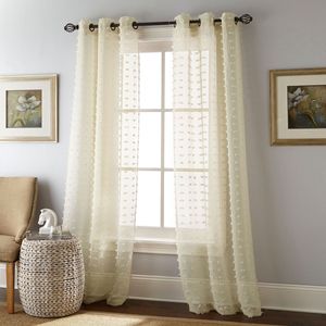 Cortina transparente con pompones de lunares blancos baratos de <span class=keywords><strong>Amazon</strong></span> al por mayor para <span class=keywords><strong>dormitorio</strong></span> y habitación de niños - Product Image 5