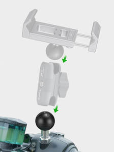 Schroef motorfiets stuurhouder achteruitkijkspiegel balhoofdklem basis aluminiumlegering universeel 1/4 -20 draad draagbare telefoon - Product Image 3