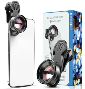 APEXEL novo design 4K telefone HD micro lente 100 milímetros lente macro para o telefone móvel