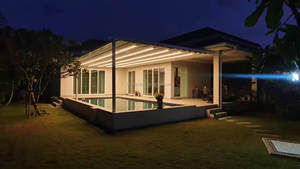 Açık su geçirmez yüzme havuzu geri çekilebilir çatı tente PVC Pergola gölgelik - Product Image 4