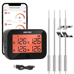 4 Probes Instant-Read Meat Thermometer for Grilling
