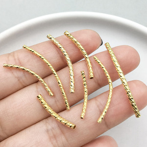 <b>Copper</b> Plated Gold White Gold Thick Silver Braided Curved Tube Twisted Tube DIY Jewelry Accessories - Product Image 2