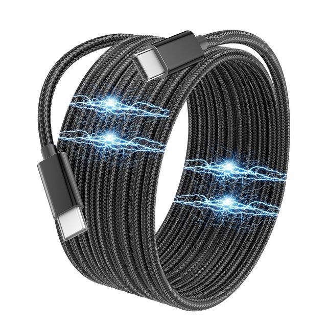 Data Color Phone Connector Coiled 3A Usb C Magnet Charger Fast Charging Self Winding Organised Magnetic Cable Type C to Type C