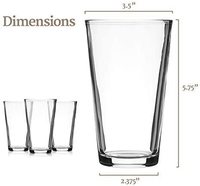 Verre de 16 onces à boire à bord solide ultra clair et trempé pour ceinture à grains Goose Island