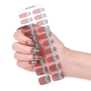 Autocollants pour ongles en gel semi-durcis, auto-adhésifs, style French Eye Smile, durcis aux UV, non toxiques, faux ongles - Product Image 6