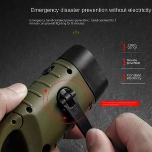AMPMOUTDOOR Solar-powered Hand-crank Multi-function Camping Emergency <b>LED</b> <b>Flashlight</b> with ABS Plastic Outdoor Lighting - Product Image 4