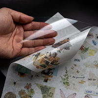 Papier autocollant holographique imprimable à jet d'encre A3 A4, papier washi japonais, mat givré, translucide, autocollant de traçage, dos en plastique transparent