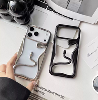 Nouvelle coque de téléphone portable tendance électroplaquée anti-chute ajourée en forme de serpent pour iPhone 18 17 16 15 Pro Max 15 14 13 12 11 Pro