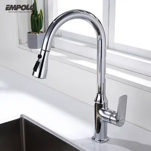 Kaiping Faucet Cold Brass Modern Design Solid Brass Taps Basin Faucets Pull Out Pull Down Designer Kitchen Faucet With Sprayer