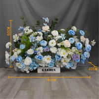 Boules de fleurs artificielles réalistes blanches et bleues pour décoration de lieux de mariage, arrangements d'arche d'angle, Saint-Valentin
