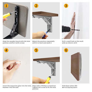 SSR Quincaillerie de Meuble en Gros, Support d'Angle en L Flottant en Acier Inoxydable Sur Mesure, Équerres Murales Pliantes pour Étagère - Product Image 6