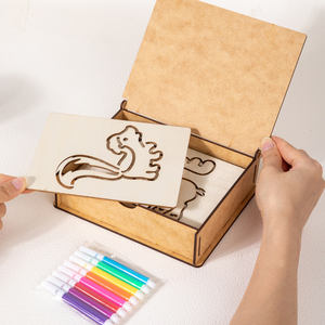 Juguetes de Dibujo <span class=keywords><strong>para</strong></span> Niños, Plantillas de Pintura DIY, Kit de Plantillas, Rompecabezas de Madera, Juguetes Educativos <span class=keywords><strong>para</strong></span> Niños y Niñas, Regalo de Cumpleaños - Product Image 6