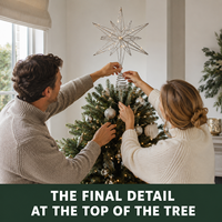 Étoile lumineuse dorée pour le sommet de l'arbre de Noël, décoration de Noël, ornements de Noël et décoration saisonnière pour la maison