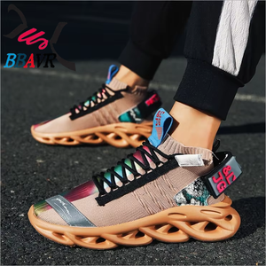 Wholesale Casual Fashion Running Sport Gold Men Shoes - Product Image 3