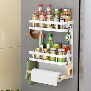 3 Tier bếp nam châm lưu trữ Kệ tủ lạnh Tủ lạnh Organizer Magnetic gia vị giá với Khăn Giấy Chủ - Product Image 2