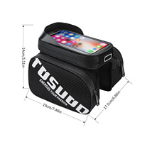 Sacoche de cadre de vélo TOSUOD pour téléphone, en TPU, avec écran tactile et fermeture éclair, pour le cyclisme quotidien