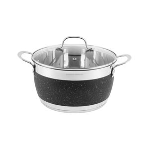 Batterie de cuisine 8 pièces <span class=keywords><strong>en</strong></span> acier inoxydable peint <span class=keywords><strong>en</strong></span> marbre Ensemble de casseroles et de casseroles au design d'Europe de l'Est - Product Image 2