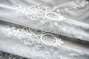 Chất Lượng Cao 100% Polyester Tulle Và Rèm Cửa Sổ Sheer Rèm Ren Trắng Sheer Cho Trang Trí Nội Thất - Product Image 4