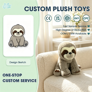 Peluche paresseux assis personnalisée, jouet en peluche animal lourd pour le soulagement du stress, service OEM ODM personnalisé, usine de vente en gros - Product Image 1