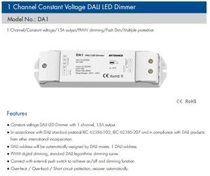 Skydance DA1 12-24VDC 1 Canal DALI gradateur Tension Constante Dali Led Gradateur <span class=keywords><strong>PMW</strong></span> Push Dim Contrôleur Dali 0 -100% 15A 180W 260W - Product Image 4