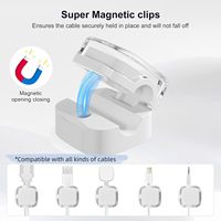 Organisateur de câbles magnétique en plastique pour bureau avec support adhésif, durable et étanche pour écouteurs/casques